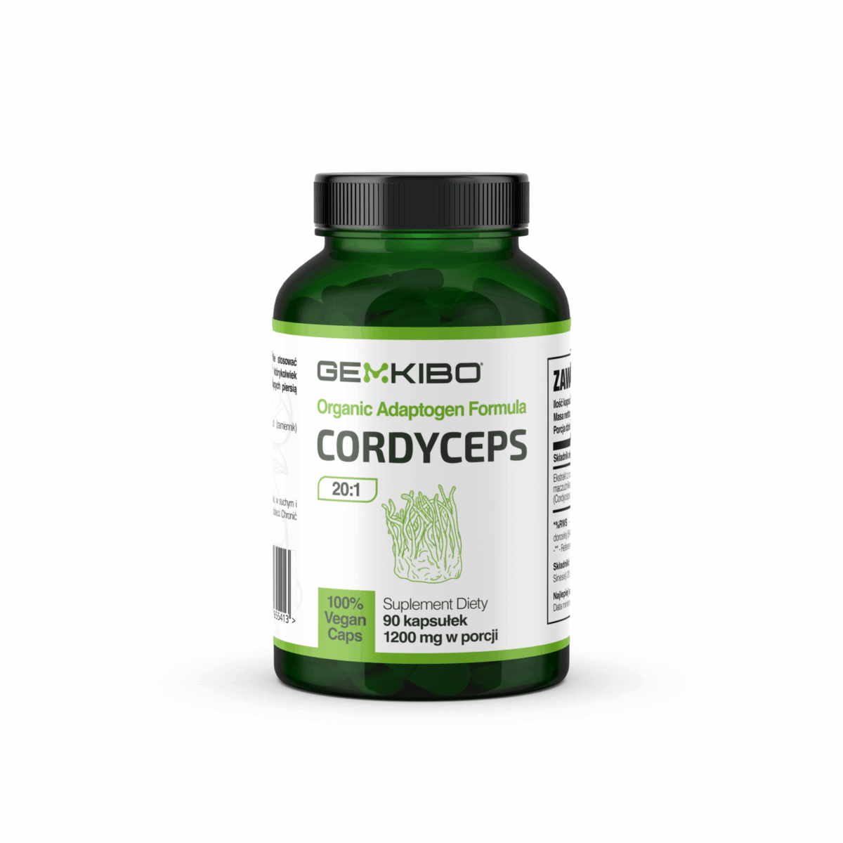 Cordyceps 20:1 Organic Adaptogen Formula - 90 kapsułek