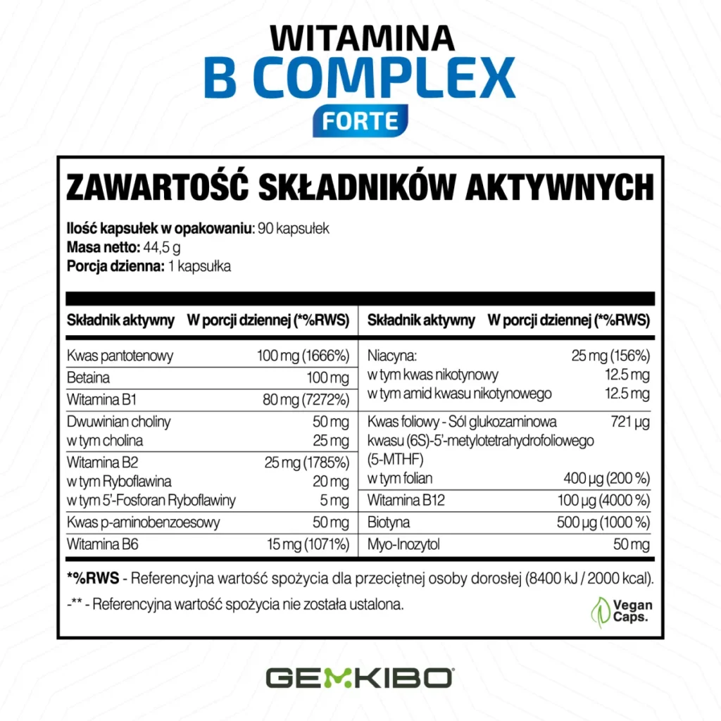Witamina B Complex Forte - 90 kapsułek