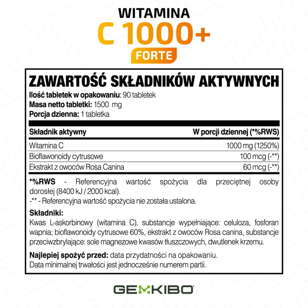 Witamina C 1000+ Forte - 90 tabletek